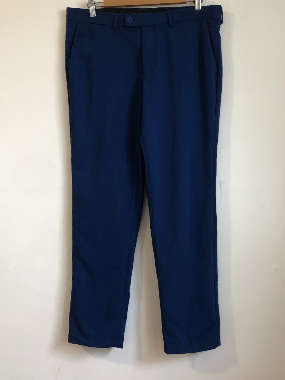 Alberto Cardinali 34x30 Men's Flat Front Dress pants Trousers Royal Blue